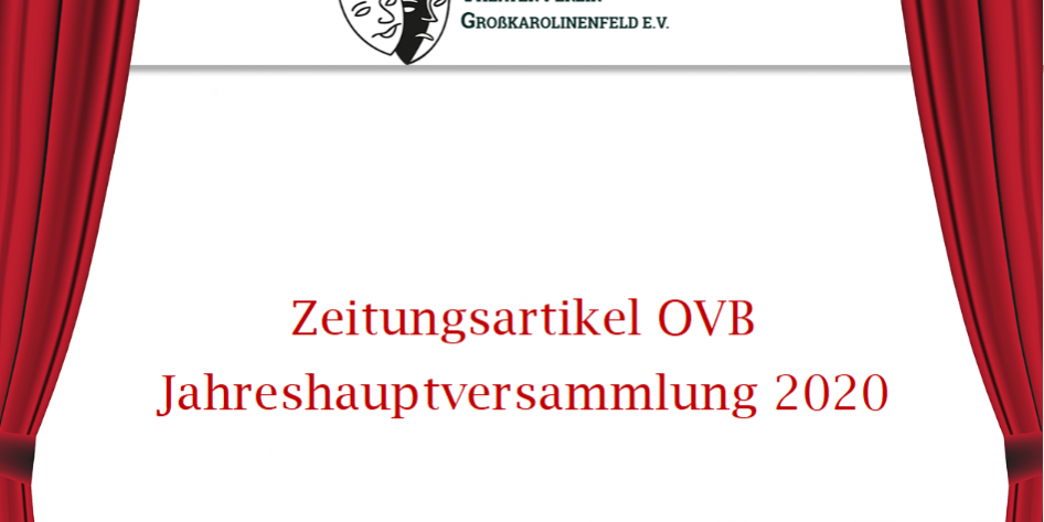 Homepage Zeitungsartikel JHV